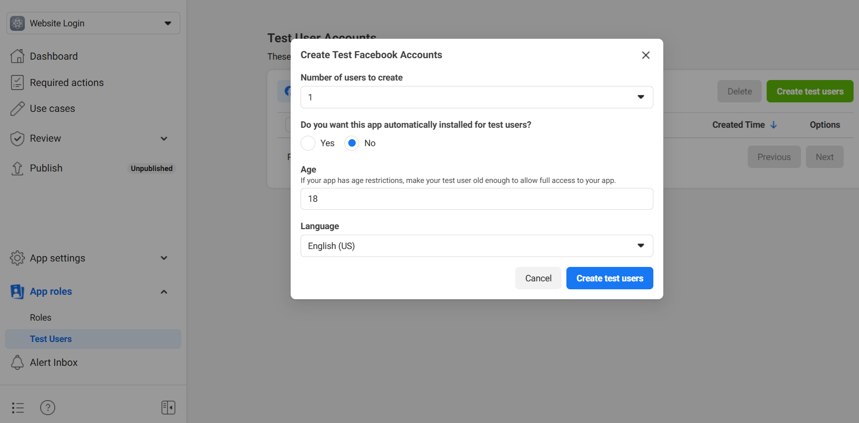 facebook-app-creation-test-users-codexworld